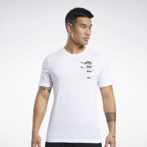 Reebok Graphic T Shirt Herren - Weiß - DE 319-UGL